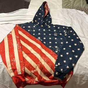 INK BURN AMERICAN FLAG SWEATSHIRT